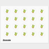 Kat als Cactus Ronde Sticker (Vel)