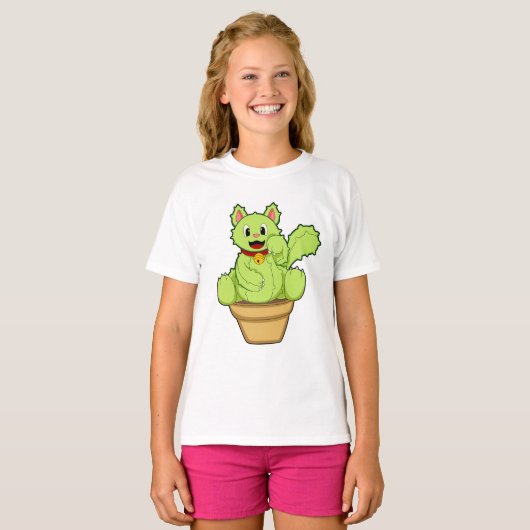 Kat als Cactus T-shirt (Voorkant volledig)