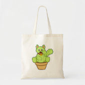 Kat als Cactus Tote Bag (Voorkant)