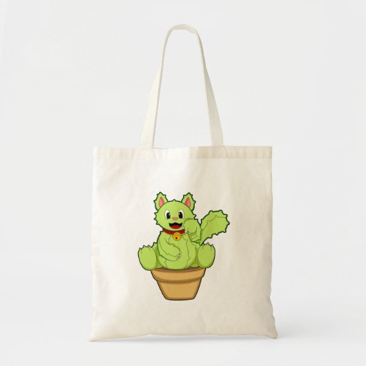 Kat als Cactus Tote Bag (Voorkant)