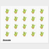 Kat als Cactus Vierkante Sticker (Vel)