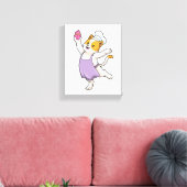 Kat als Cook met kookplatform en muffin Canvas Afdruk (Insitu (Woonkamer))