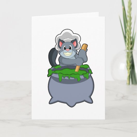 Kat als Cook met Magische beweging Kaart (Voorkant)