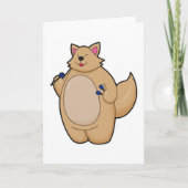 Kat als Dartsspeler met Pijltjes Kaart (Voorkant)