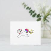 Kat als eenhoorn briefkaart (Staand voorkant)