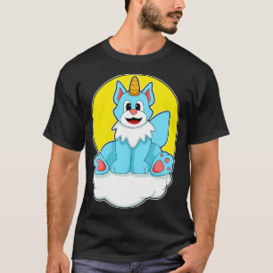 Kat als Eenhoorn op Wolken Zon T-shirt