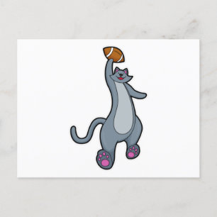 Kat als Football speler met Football Briefkaart