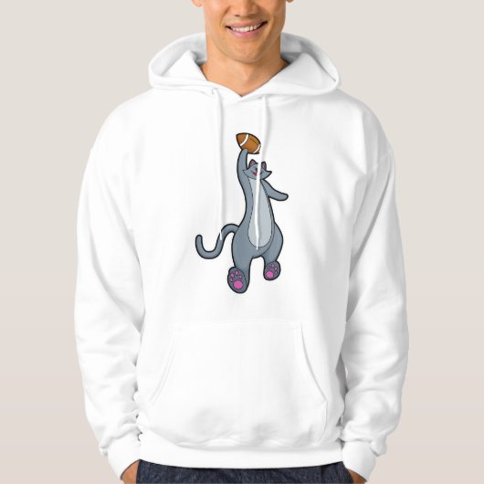 Kat als Football speler met Football Hoodie (Voorkant)