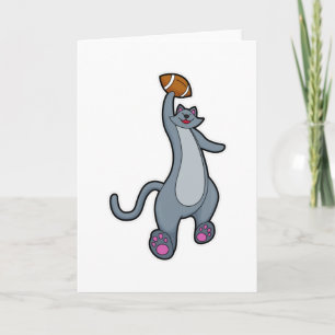 Kat als Football speler met Football Kaart