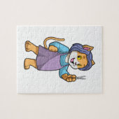 Kat als hairdresser met schaar legpuzzel (Horizontaal)