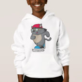 Kat als ijsschaatser met ijs-schaatsen (Voorkant)