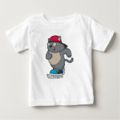 Kat als ijsschaatser met ijs-schaatsen (Voorkant)