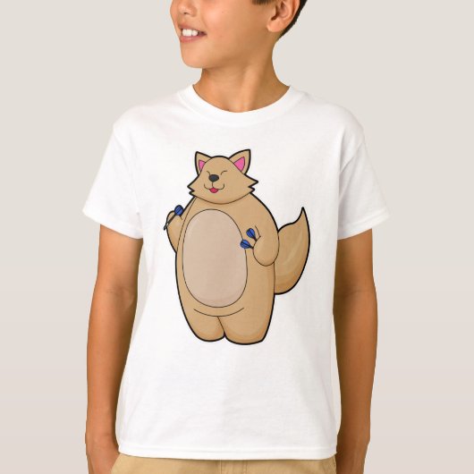 Kat als kunstspeler met kunstkleed t-shirt (Voorkant)