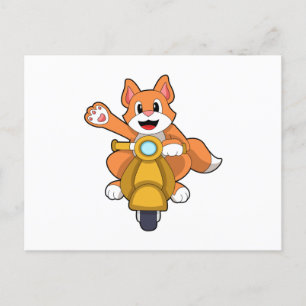 Kat als motorrijder met scooter.PNG Briefkaart