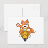 Kat als motorrijder met scooter.PNG Briefkaart (Voorkant / Achterkant)