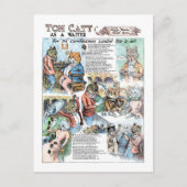 Kat als ober, Louis Wain Briefkaart (Voorkant)