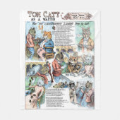 Kat als ober, Louis Wain Fleece Deken (Voorkant)