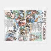 Kat als ober, Louis Wain Fleece Deken (Voorkant (Horizontaal))