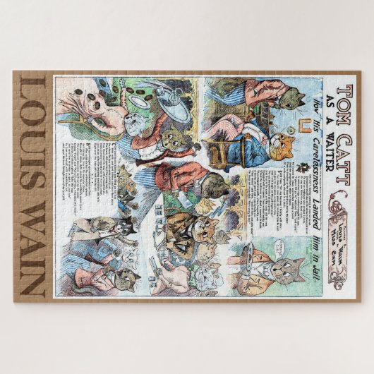 Kat als ober, Louis Wain Legpuzzel (Horizontaal)