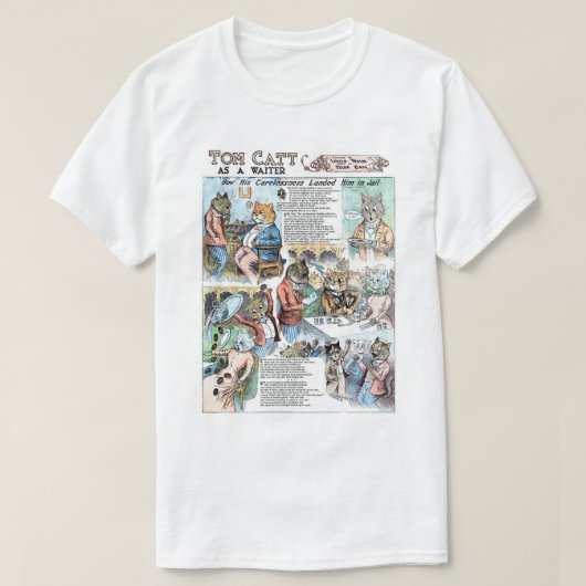 Kat als ober, Louis Wain T-shirt (Design voorkant)
