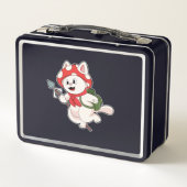 Kat als paddenstoelenplukker met paddenstoel (Achterkant)