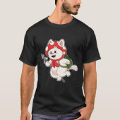 Kat als paddenstoelenplukker met paddenstoel t-shirt (Voorkant)