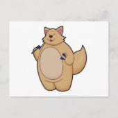 Kat als pijlspeler met Pijlen Briefkaart (Voorkant)