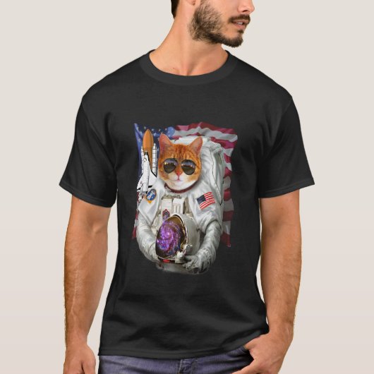 , Kat als Piloot Astronaut, Space Shuttle Commanda T-shirt (Voorkant)