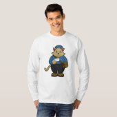 Kat als Postbode met Envelop en Tas T-shirt (Voorkant volledig)