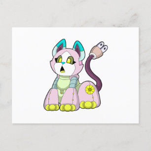 Kat als Robot Briefkaart