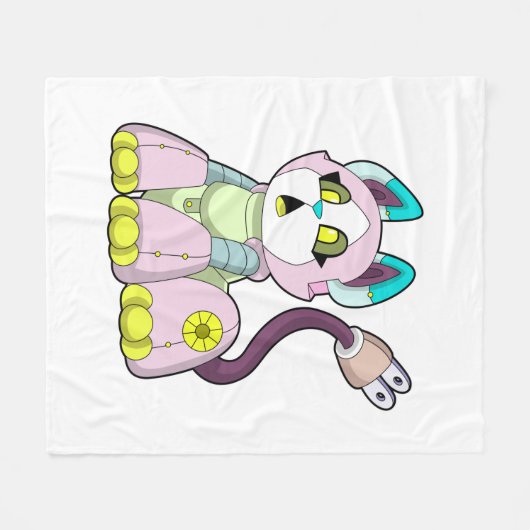 Kat als Robot Fleece Deken (Voorkant (Horizontaal))