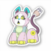 Kat als Robot Sticker (Voorkant)