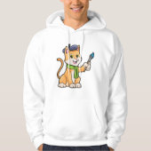 Kat als schilder met penseel en karf hoodie (Voorkant)