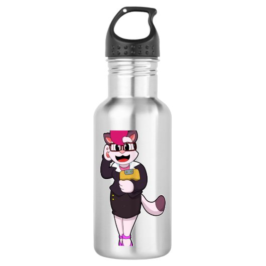Kat als secretaris, Notitieblok Waterfles (Voorkant)