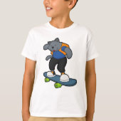 Kat als Skateboarder met Skateboard T-shirt (Voorkant)