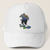 Kat als Skateboarder met Skateboard Trucker Pet (Voorkant)