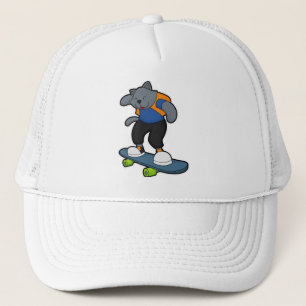 Kat als Skateboarder met Skateboard Trucker Pet
