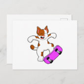 Kat als Skater met skateboard Briefkaart (Voorkant / Achterkant)
