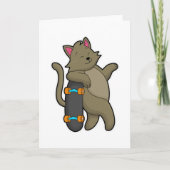 Kat als Skater met Skateboard Kaart (Voorkant)