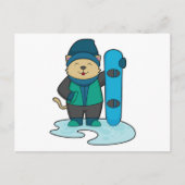 Kat als snowboarder met snowboard briefkaart (Voorkant)