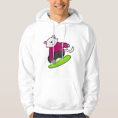 Kat als Snowboarder met Snowboard Hoodie (Voorkant)