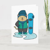 Kat als snowboarder met snowboard kaart (Voorkant)