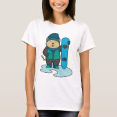 Kat als Snowboarder met Snowboard T-shirt (Voorkant)
