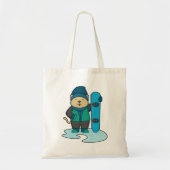 Kat als Snowboarder met Snowboard Tote Bag (Voorkant)
