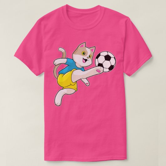 Kat als speler met bal t-shirt (Design voorkant)