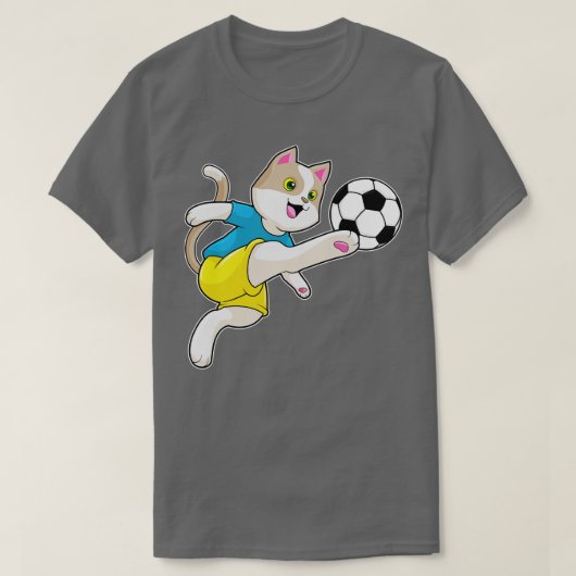 Kat als speler met bal t-shirt (Design voorkant)