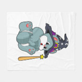 Kat als Tovenaar met Magische kaart & Pet Fleece Deken (Voorkant (Horizontaal))