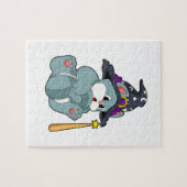 Kat als Tovenaar met Magische kaart & Pet Legpuzzel (Horizontaal)