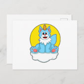 Kat als Unicorn op wolken en zon Briefkaart (Voorkant / Achterkant)