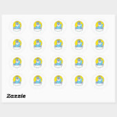 Kat als Unicorn op wolken en zon Ronde Sticker (Vel)